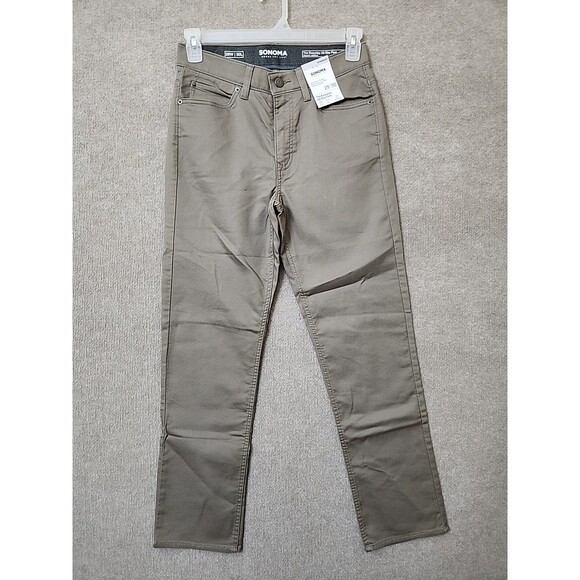 Sonoma Other - Sonoma Everyday All Day Pants Mens 29x30 Taupe Straight Fit Flexwear Waist NEW